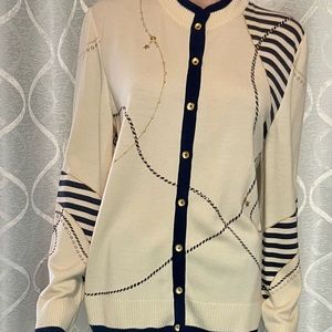 St. John Sport Cardigan with detail size Medium